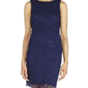 Ivanka Trump Lace Overlay NAVY Dress Size 6